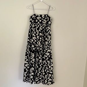 Hunter Bell Anthropologie black and cream print sundress maxi size XS
